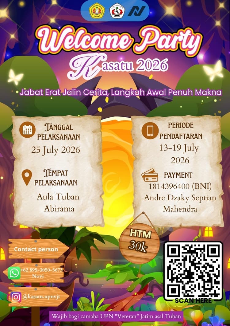 Poster Welcome Party Kasatu 2026